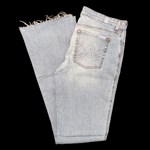 7 For All Mankind Denim - 7 For All Mankind: "A" Pocket Faded Bootcut Raw Edge Jeans, 31, Sirte
